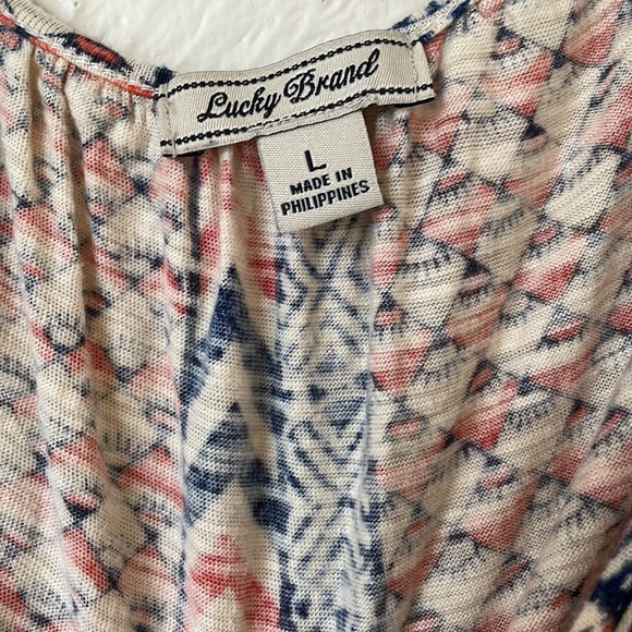 Lucky Brand Aztec soft cotton belted tank dress - Picture 6 of 9